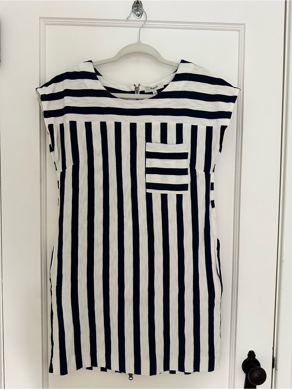 Madewell women size S Navy and White Striped Casual Girls Dress